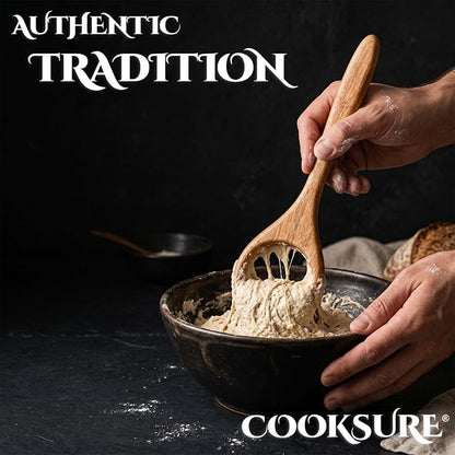 Traditional Danish Dough Whisk for Sourdough 13 Inch – Super Sturdy Bread Whisk with Smooth Wooden Handle