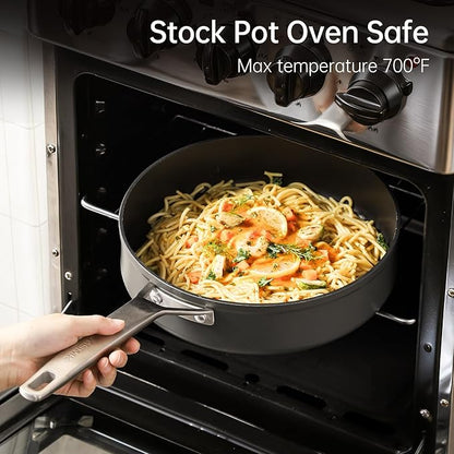 MsMk Nonstick Frying Pan, 12 1/2 Inch Titanium and Ceramic Nonstick Large Skillet Pan, Sturdy and Durable Skillet Nonstick, for Various Stove Type, Oven Safe to 700°F Pan for Cooking, Dishwasher Safe