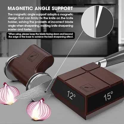 imarku Rolling Knife Sharpener, Magnetic 4-Angle Knife Sharpening Kit, 2 Diamond Discs for Any Hardness, Tool for Kitchen & Pocket Knives, 12/13/15/20, Fathers Day