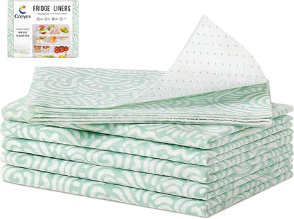Cooyes 17.7" × 24" Fridge Liners for Refrigerator, Drawer & Shelf Liners for Kitchen Cabinets Non-Adhesive, Breathable Cloth Material, Non-Slip, BPAfree, Machine Washable, Keep Produce Fresh Longer