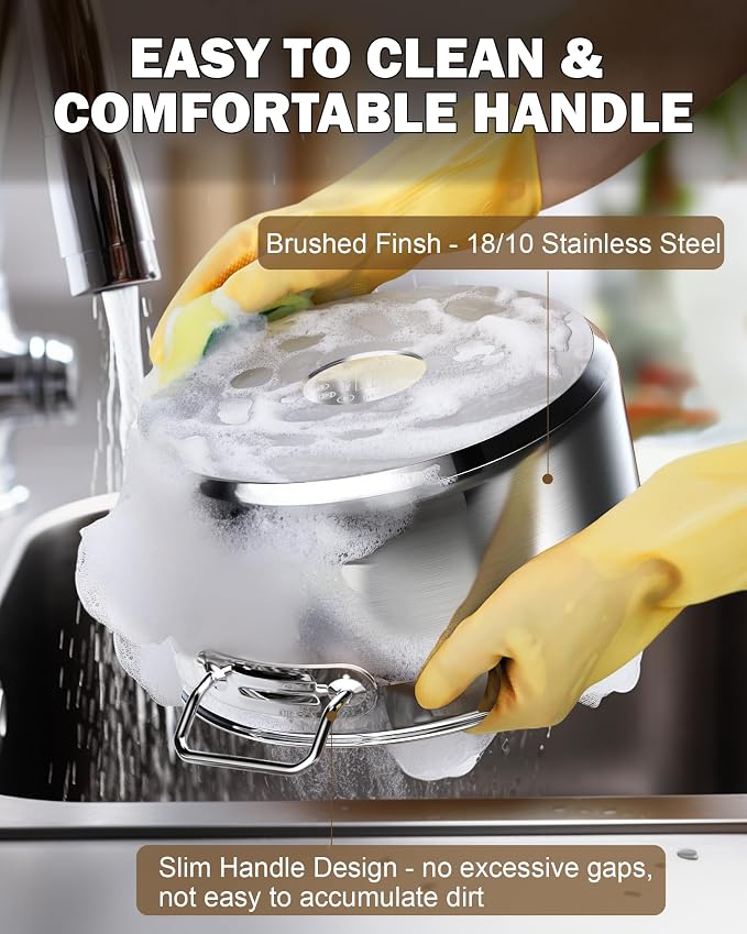Cooks Standard Professional 9 Quart Stainless Steel Stock Pot, Dutch Oven Pot with Lid, Stockpot with Lid for Pasta, Soup, Spaghetti, Oven Safe, Dishwasher Safe, Cookware for Canning, Simmer