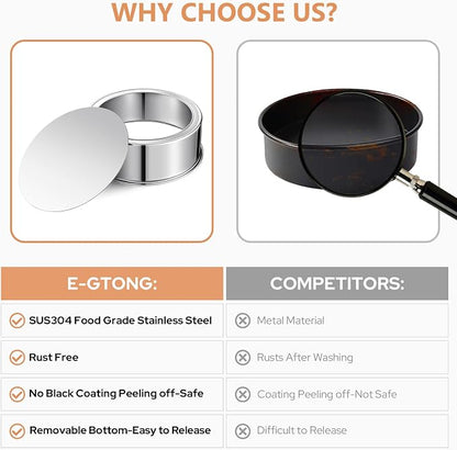 9 Inch Cake Pan, Leakproof & Nonstick, Removable Bottom & Easy Releasing Round Cake Pan, 304 Stainless Steel Cake Baking Pans, Non-Toxic & Healthy, Dishwasher Safe