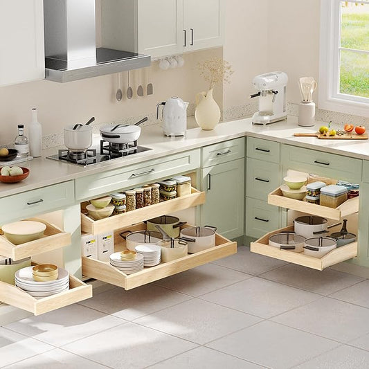 Pull Out Cabinet Drawer 25½” W x 21” D, Soft Close Pull Out Cabinet Organizer, Bottom Assembly