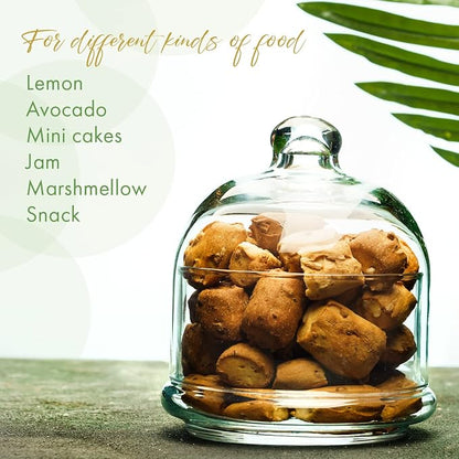 Multipurpose Glass Storage Jar with Lid, Avocado, Lemon, Onion, Tomato Keeper/Saver/Holder, Home & Kitchen Organizer (1 Pcs with Glass Lid)