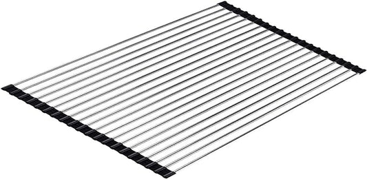 Ahyuan Roll up Dish Drying Rack Over The Sink Kitchen Roll up Sink Drying Rack Portable Dish Drainer Foldable Dish Drying Rack (Black, 20.5''X14'')