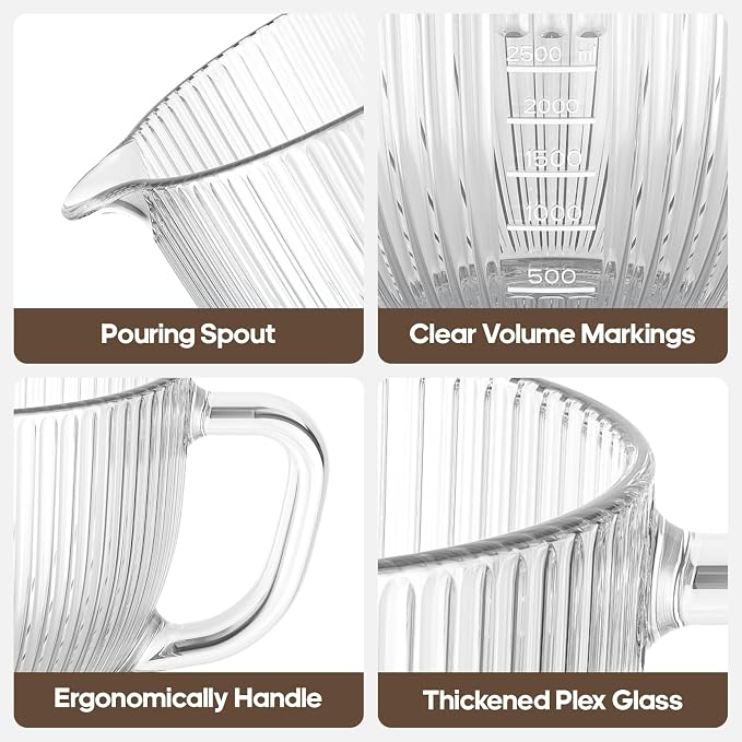 GVODE Glass Kitchen Aid Mixing Bowl, 4.5-5 Quart Tilt-Head for Kitchen Aid Glass Mixer Bowl, Pour Spout & Measurement Markings, Dishwasher Safe