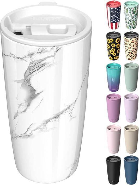 TILUCK 20 oz Insulated Tumbler with BPA-Free Lid, Stainless Steel Vacuum Travel Coffee Mug, Double Wall Coffee Tumbler（20oz，Marble）