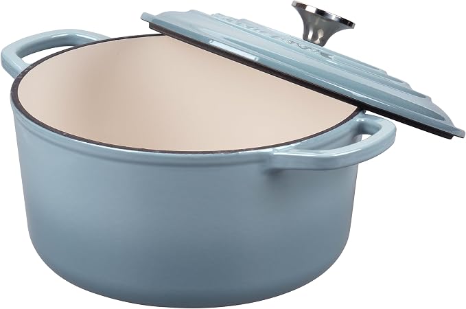 VORRINGARD Enameled Cast Iron Dutch Oven Pot with Lid, for Sourdough Bread Baking, Round Dutch Ovens, 4.5 Quart, Sea Salt