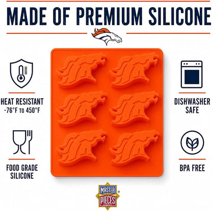 Masterpieces Fan Pans NFL Denver Broncos Muffin Pan - Premium Quality, Educational, and Fun Activity for Kids and Families - Great Gift Idea for Holidays, Birthdays, and Everyday Playtime