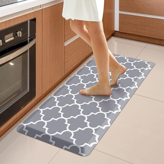 WISELIFE Anti Fatigue Floor Mat - 4/5 Inch Kitchen Mat Non Slip Waterproof Heavy Duty Ergonomic Comfort Mat Durable for Home, Office, Sink, Laundry,(17.3" x 39", Grey)