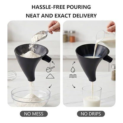Flour Funnel Compatible for KitchenAid Mixer, Easy Pour No-Mess Attachment, Anti-Splash Attachment for Tilt-Head Stand Mixer 4.5 & 5 Quart (KSM150), Dishwasher Safe Baking Tool