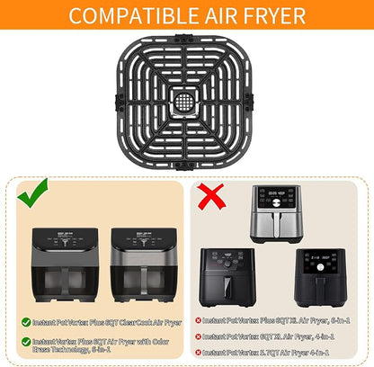 GWY Air Fryer Accessories for Instant Vortex Plus 6QT instant pot vortex plus 6QT Clear Cook Air Fryer, Original Air Fryer Replacement Tray Grill Pan Plate Crisper Plate Rack Parts