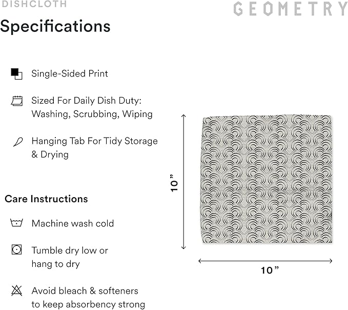GEOMETRY Kitchen Dish Cloths - Quick Dry Dishcloths for Kitchen - Premium Dish Rags with Geoweave - 3-Pieces Night Reeds