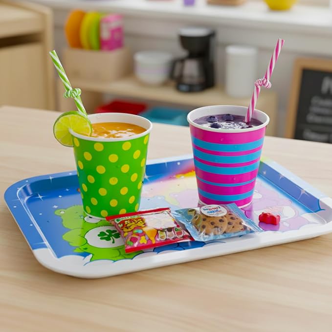 Care Bears Kitchen Decor Accessories Set - Bundle with 2 Food Platters for Parties, Family Gatherings, Birthdays, and Drinks Plus Stickers