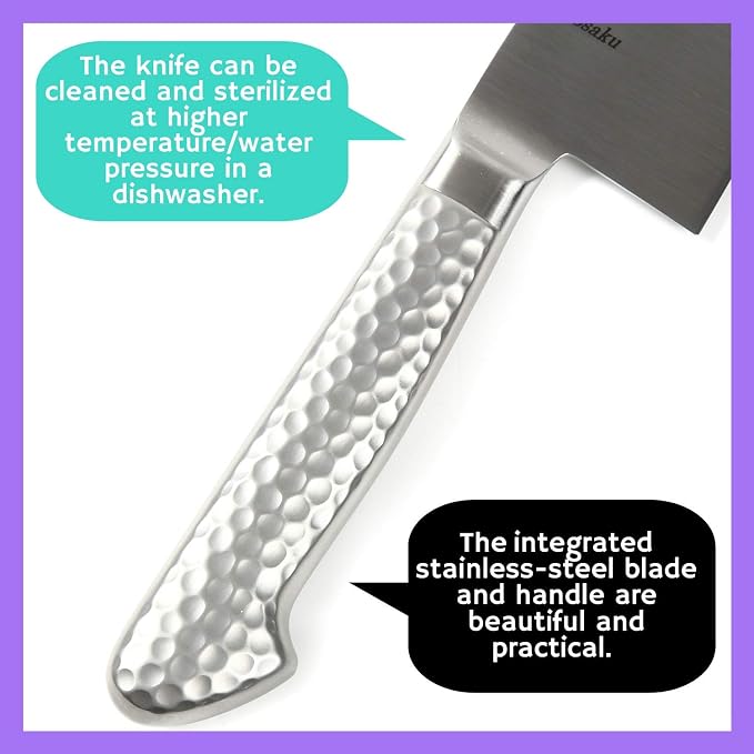 Japanese Chef Knife INOX AUS-8A Stainless Steel Integrated Handle, Gyuto 8.3-inch (210mm)