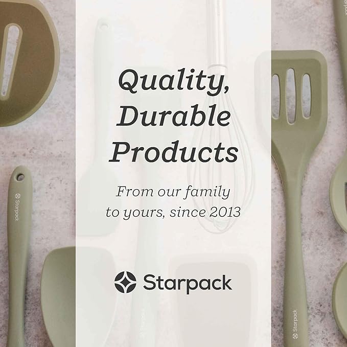 Starpack 'Head Turner' XL Premium Silicone Turner and Slotted Spatula - 13.5" Turning Spatulas High Heat Resistant to 600°F - Silicone Slotted Spatulas for Cooking - Non Stick Rubber Turning Spatula