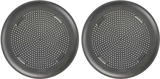 GoodCook AirPerfect Nonstick 16” Pizza Pan - Set of 2 - Pizza Trays for Oven, Perforated Round Pizza Pan, Carbon Steel Baking Pan, Homemade, Frozen & Leftover Slices