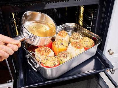 Rösle EXPERTISO Cookware Collection 15" x 11" x 5" Stainless Steel Rectangular Roaser