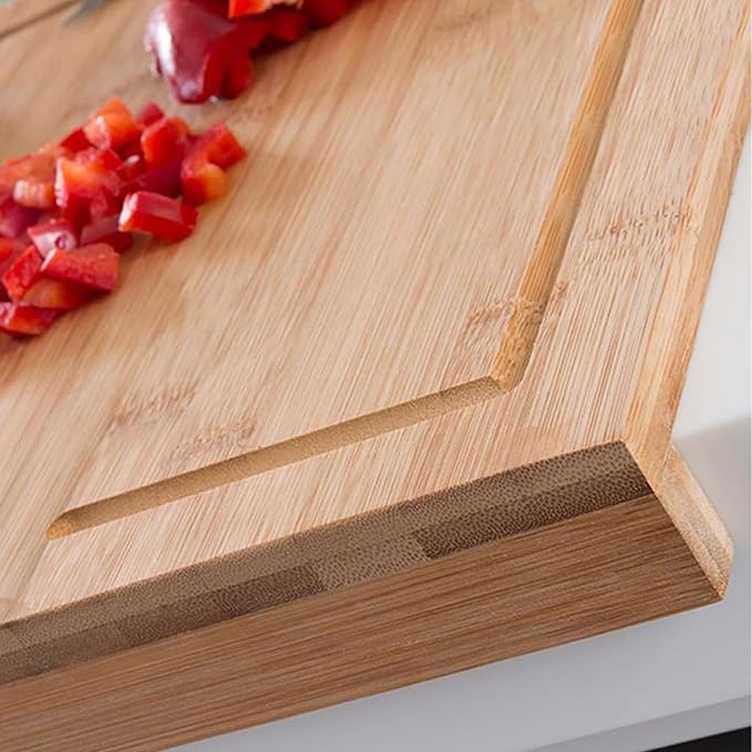 Premium Bamboo Cutting Board with Juice Groove - Extra Large 22x15 Inch Chopping Block for Kitchen - Natural Wood Cutting Surface for Meat, Vegetables and Food Preparation