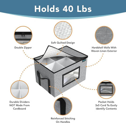 64 oz 1/2 Gallon jars Storage Containers, Sturdy Canning Jar Storage Containers Holds 6 64oz Ball Mason Jars, Foldable Canning Organizer, Stackable Home Storage Box with Lid & Label holder