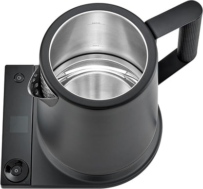 Saki Turkish Tea Maker Machine Pro, Electric Double-Pot Teapot 1.75L 120V, 120 Min Keep-Warm, Stainless Steel BPA-Free, Auto Shut-Off & Boil-Dry, LED Brew Ring, Matte Black
