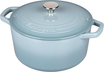 VORRINGARD Enameled Cast Iron Dutch Oven Pot with Lid, for Bread Baking, Round Bread Oven- include Sourdough Bread Baking Supplies Set, 6QT, Sea Salt
