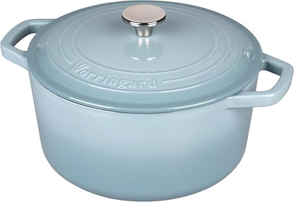 VORRINGARD Enameled Cast Iron Dutch Oven Pot with Lid, for Bread Baking, Round Bread Oven- include Sourdough Bread Baking Supplies set, 4.5QT, Sea Salt