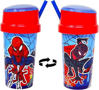 Spiderman Tumbler Cup Set for Kids - Bundle with Spiderman Cup with Lid Plus Spiderman Straws, Stickers, More | Spiderman Party Supplies for Kids, Toddlers