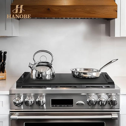 Hanobe Stove Noodle Board Cover: Black Gas Electric Cover Top Stovetop Wood for Home Kitchen Oven Large