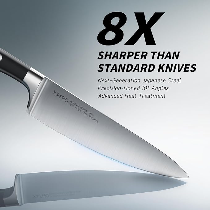 KnifeSaga Premium Knife Set 15 Pcs Quality Kitchen Knife Set with Block, Japanese High Carbon Stainless Steel Razor Sharp Knife Block Set, Acacia Wood Block Knife Set with Ergonomic Full-tang Handle