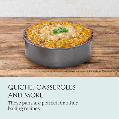 Chicago Metallic Professional Nonstick Round Cake Pan Set, 3-Piece Bakeware Set with 6 Inch, 8 Inch, and 10 Inch Pans, Heavy-Weight Aluminized Steel for Even Baking
