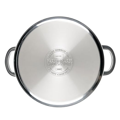 Farberware Millennium Stainless Steel Stockpot with Lid, Induction Ready, Compatible with All Cooktops, Metal Utensil Safe, 8 Quart Dutch Oven, Dishwasher Safe - Stainless Steel