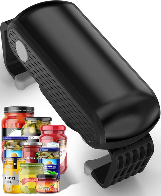 Electric Jar Opener for Seniors with Arthritis, One Touch Automatic Jar Opener for Weak Hands, High Torque Battery Operated Bottle Opener, Hands Free Jar Opener Kitchen Gadget for Screw-Top Glass Jars