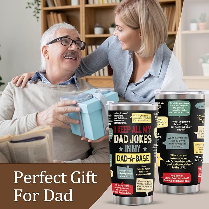 Fathers Day Dad Gift for Dad Husband from Daughter Son Wife,20Oz Stainless Steel Tumbler Birthday Gifts for Men Adults Husband Stepfather Present Decorations on Fathers Day Christmas Thankgiving