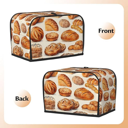 Modern Watercolor Bread 2 Slice Toaster Cover, Dustproof, Fingerprint Protection, Kitchen Appliance Cover, Toaster Bag