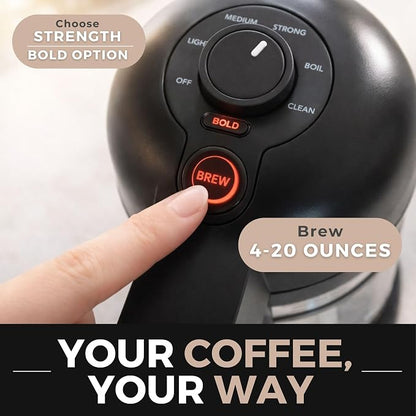 VINCI Micro Café Smallest Single-Serve Glass Coffee Brewer | Compatible with K-Cups, Pods & Ground Coffee | Enclosed & Circle Flow Brewing for Hotter, Richer Flavor | Brews 4oz to 20oz (Gray)