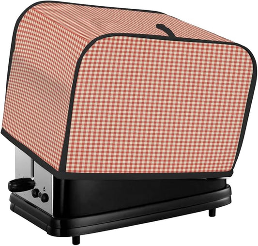 Red Retro Stripes Toaster Cover 4 Slice Wide Slot Washable Kitchen Appliance Covers Fingerprint Bread Machine Dust Cover Small Toaster Oven Accessories Covers Bread Maker Bag Women Gift