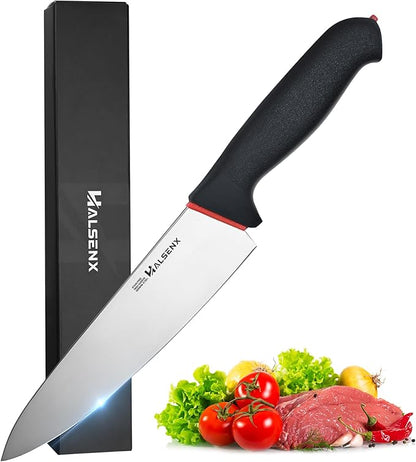 Chef Knife 8 Inch, High Carbon Stainless Steel Sharp Blade with Non-Slip Softgrip, Multi-Purpose Kitchen Knife for Meat, Fruit & Vegetables Cutting