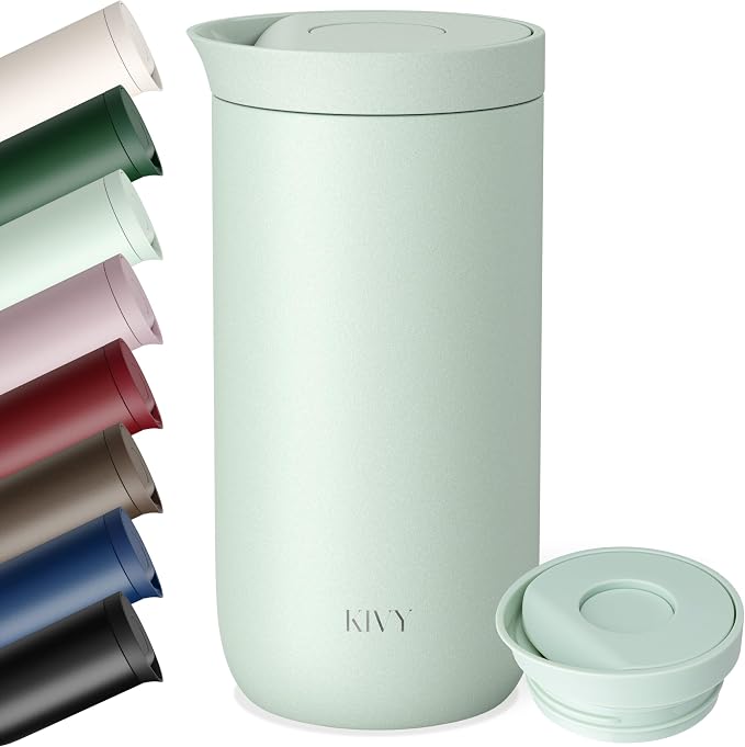 KIVY Travel Coffee Mug Tumbler [24h Cold | 6h Hot] Insulated Coffee Tumbler Stainless Steel - Leak Proof Coffee Travel Mug - 16oz Insulated cup to go for hot & cold drinks - Cups for Women & Men