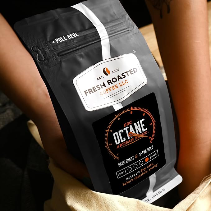 Fresh Roasted Coffee, Octane Whole Bean Coffee, Dark Roast, Kosher, 12 oz