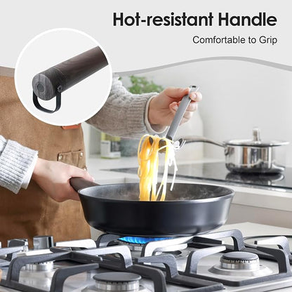 SENSARTE 13Pcs Pots and Pans Set Nonstick Cookware Set Kitchen Cooking Frying Pans with Stay-cool Handle, Dishwasher Safe, Induction Compatible, PFOA/PFOS Free, Black
