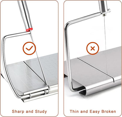 Cheese Slicer with 2 PCS Knife, Multipurpose Cheese Cutter Stainless Steel Cheese Slicers with 2 PCS Cheese Knives Set