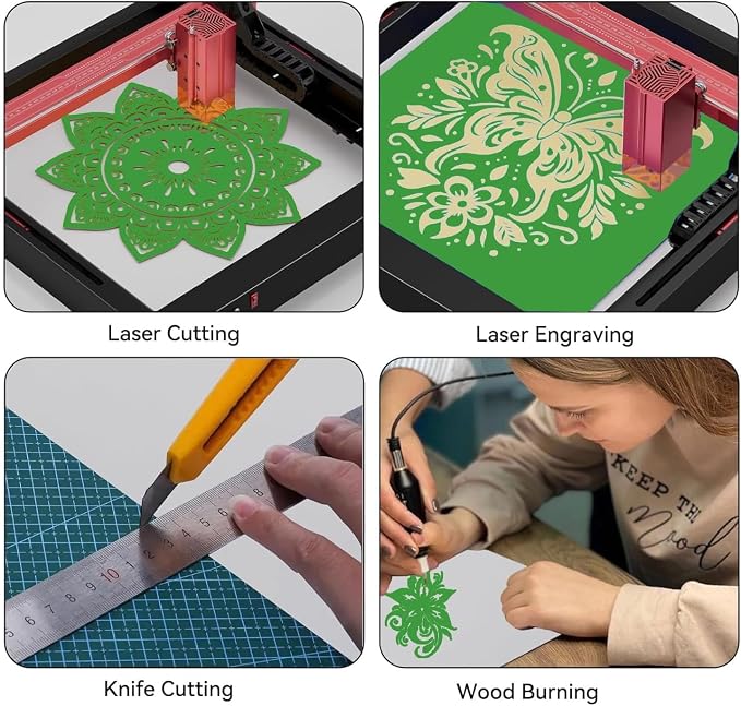 8 Pack Forest Green Basswood for Laser Cutting, 12"x12"x1/8" (3 mm) Double-Sided Colored Plywood Sheets, for Laser Engraving, DIY Craft Wood & School Projects
