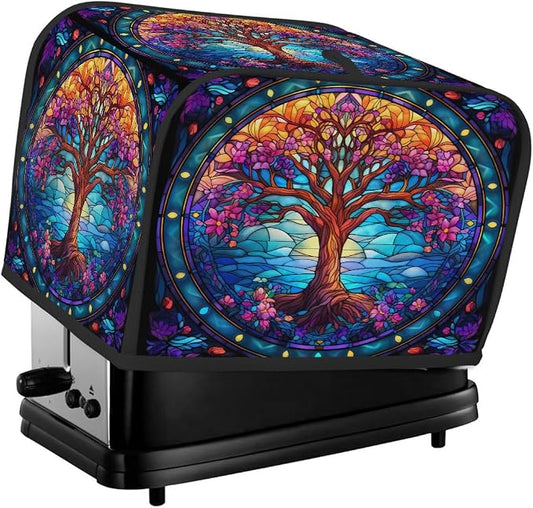 Toaster Cover 4 Slice Wide Slot Tree of LifeBread Toaster Oven Dustproof Cover Small Appliance Kitchen Covers Dust and Fingerprint Protection for Women Gift 4 Slice