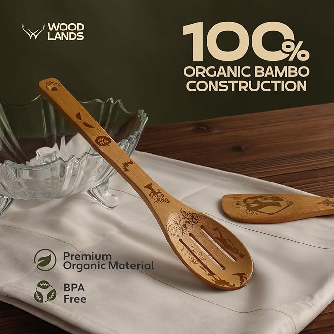 Nightmare Wooden Spoons for Cooking Before Christmas - Wooden Utensil Set with Spatulas & Spoons, Heat-Resistant, Eco-Friendly Kitchen Utensils for Non-Stick Cookware