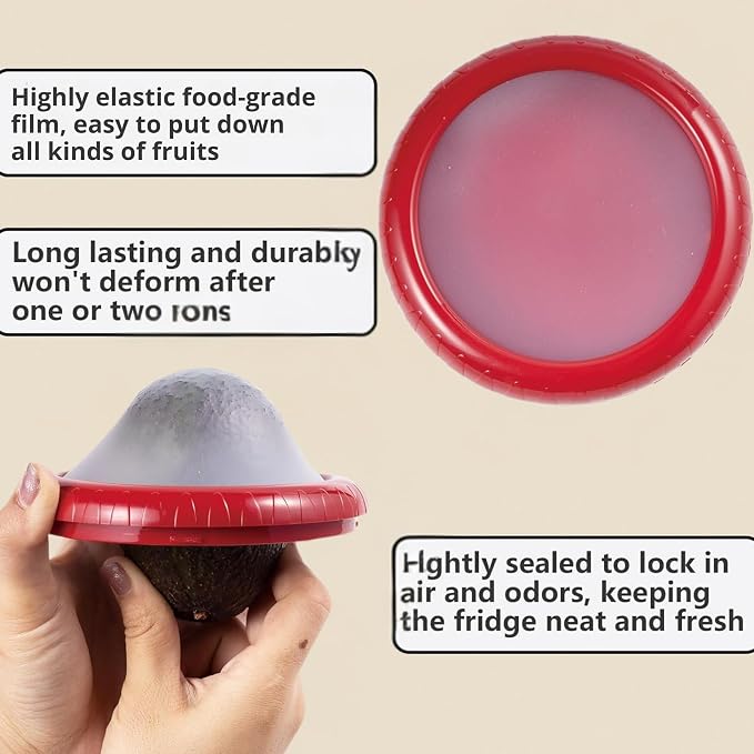 Silicone Fruit and Vegetable Anti-Oxidation Storage Box, Fresh Pods For Storage, Avocado Saver For Fridge, Set of 4 Reusable Storage Containers for Fridge, Fresh Pods
