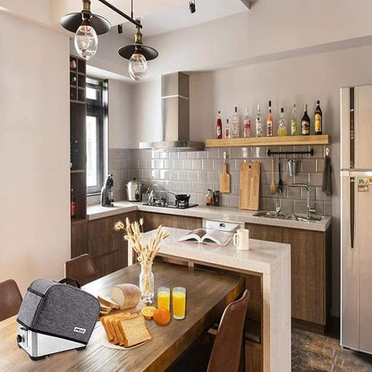 Toaster Cover 4 Slice with Storage Pockets, Toaster Dust Cover, Washable & Waterproof (Grey)