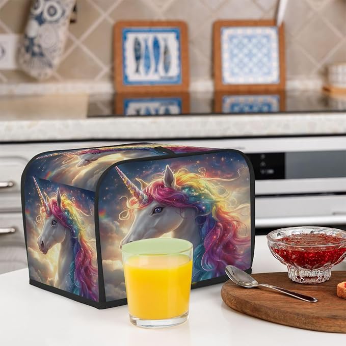 Toaster Cover 4 Slice Wide Slot Unicorn GalaxyBread Toaster Oven Dustproof Cover Small Appliance Kitchen Covers Dust and Fingerprint Protection for Women Gift 4 Slice