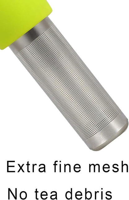 Tea Infuser for Loose Tea Extra Fine Mesh Tea Steeper with Cute Design Tea Strainer Ball with Silicone Handle for Tea Cup Mug, Stainless steel Green