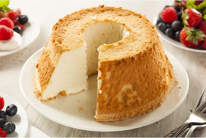 Fox Run Angel Food Cake Pan with Removable Bottom, Reinforced Aluminum, 9.75" Tube Cake Pan
